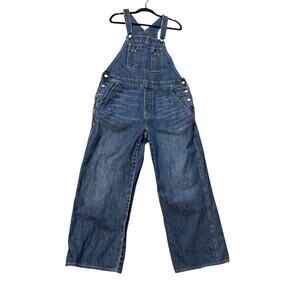 Old Navy Baggy Wide Leg Denim Overalls Women’s 14 Blue 100% Cotton